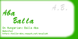 aba balla business card
